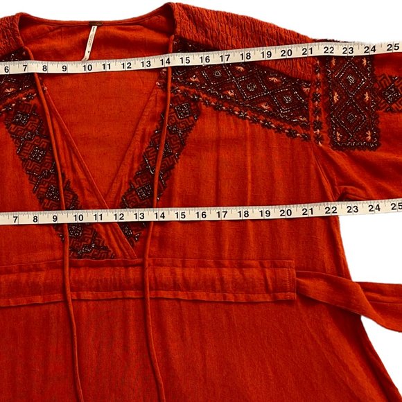 Free People Beaded & Embroidered Mini Dress Size Small - Picture 7 of 11